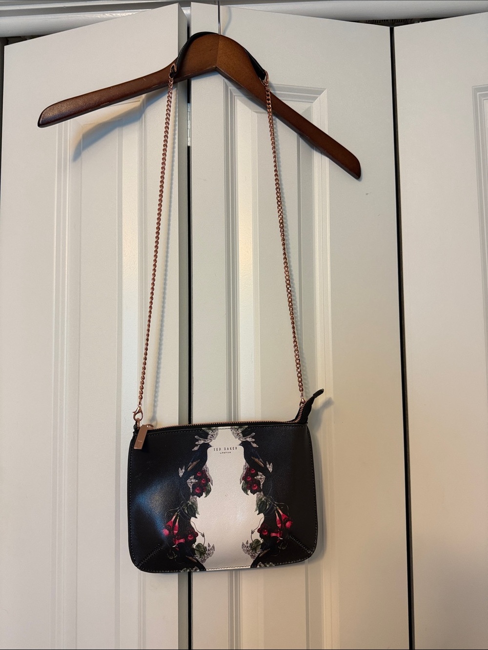 Ted Baker Black Floral Chain Strap Crossbody